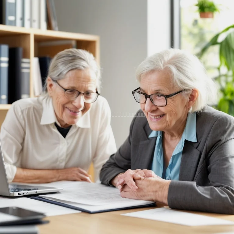 Senior couple discussing legal options